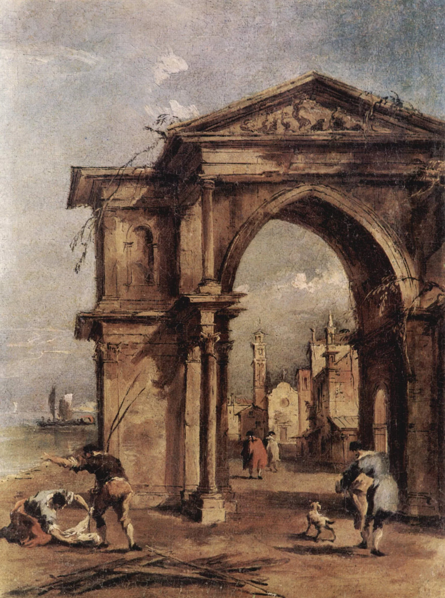Arche fantastique con figure umane - Francesco Guardi