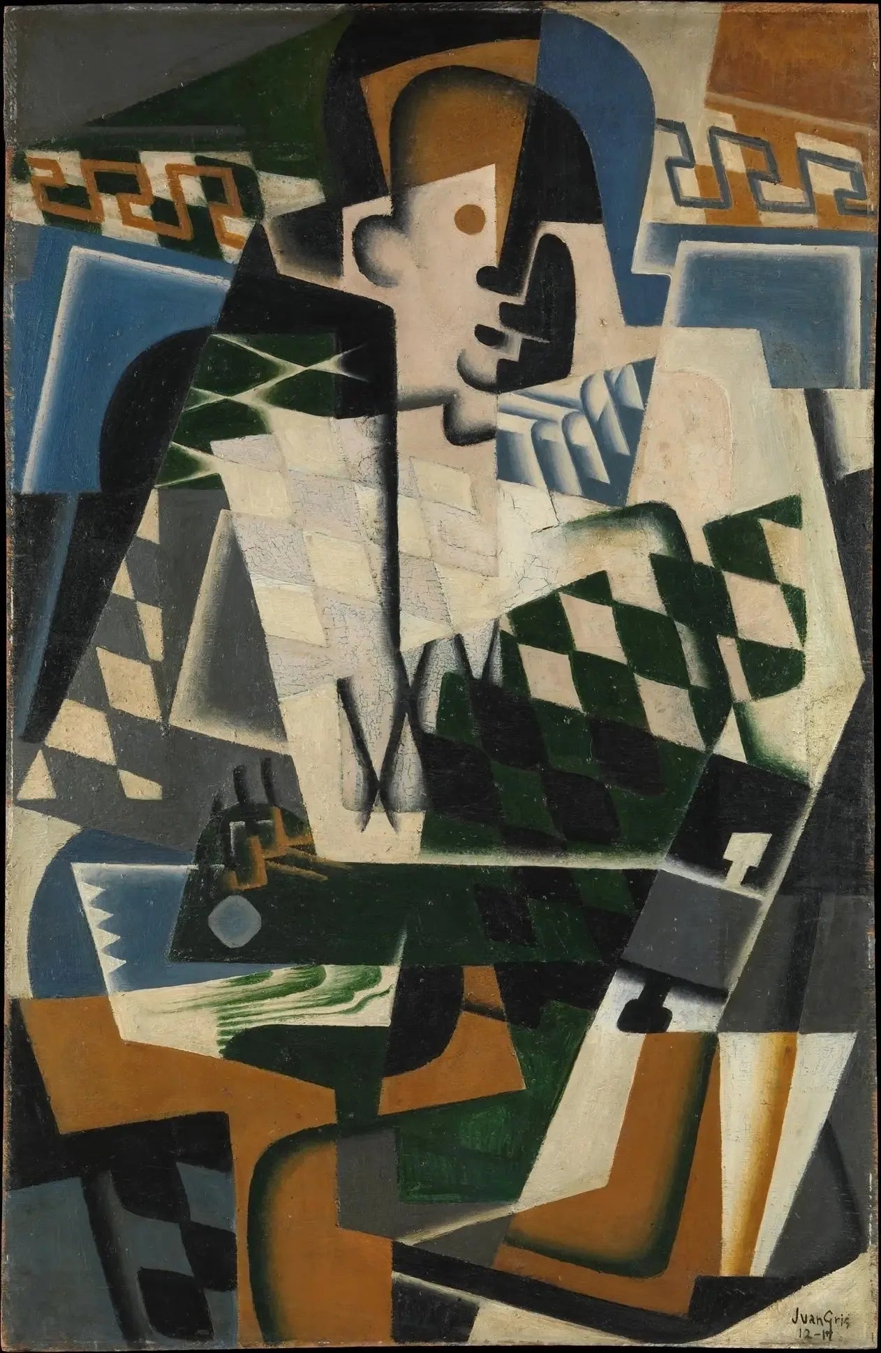 Arlequin à la guitare - Juan Gris image 1 copie peinte à la main à l’huile