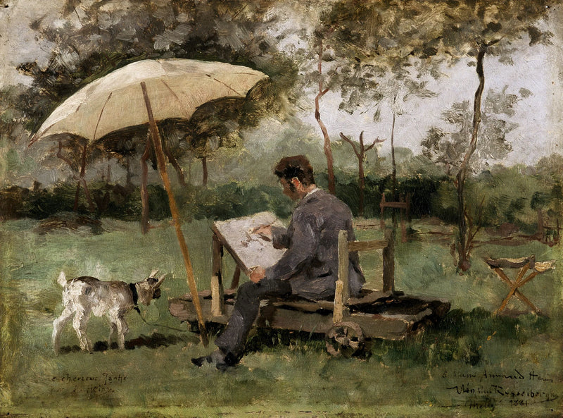 Armand Heins dipinge all'aperto - Theo van Rysselberghe