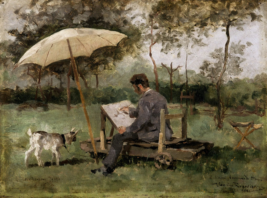 Armand Heins dipinge all'aperto - Theo van Rysselberghe