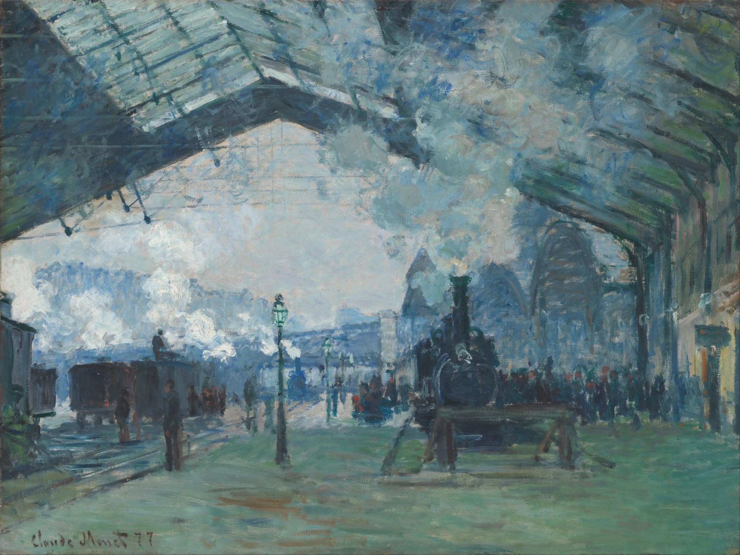 Reproduction du tableau « Arrivée du train de Normandie, gare Saint-Lazare - Claude Monet » par Alpha Reproduction en peinture à l’huile
