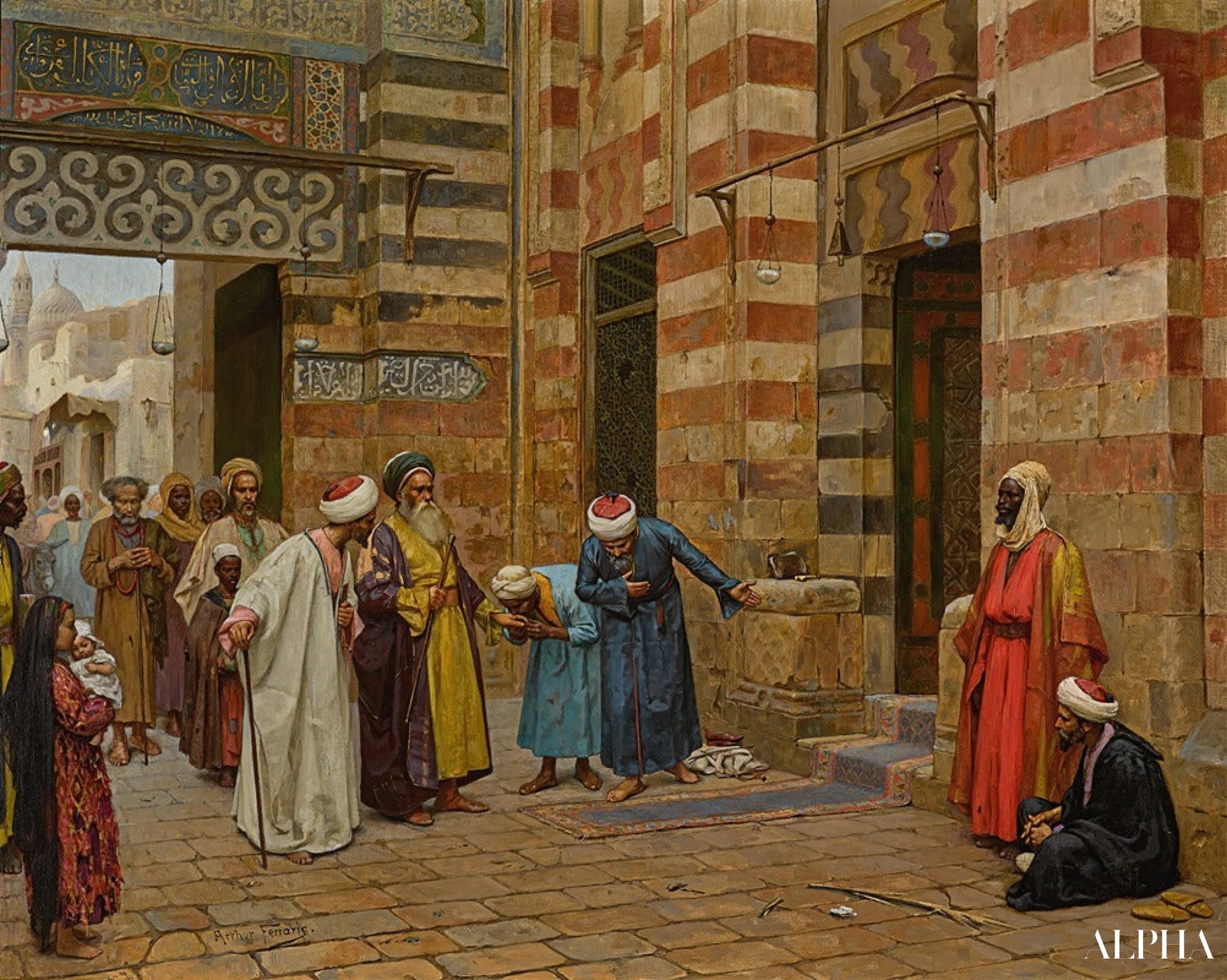 Arrivare alla moschea - Arthur von Ferraris Riproduzioni di dipinti a olio