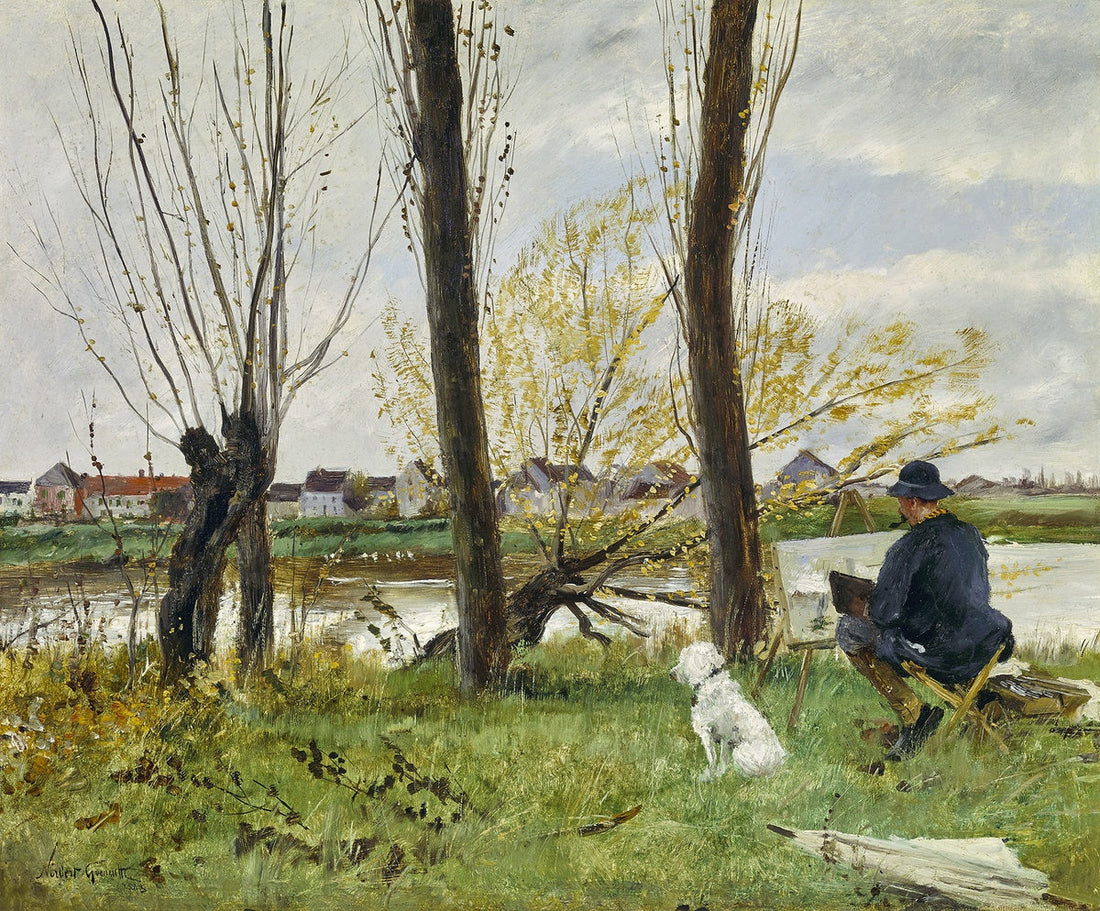 Artista che disegna sulle rive dell'Oise - Norbert Gœneutte