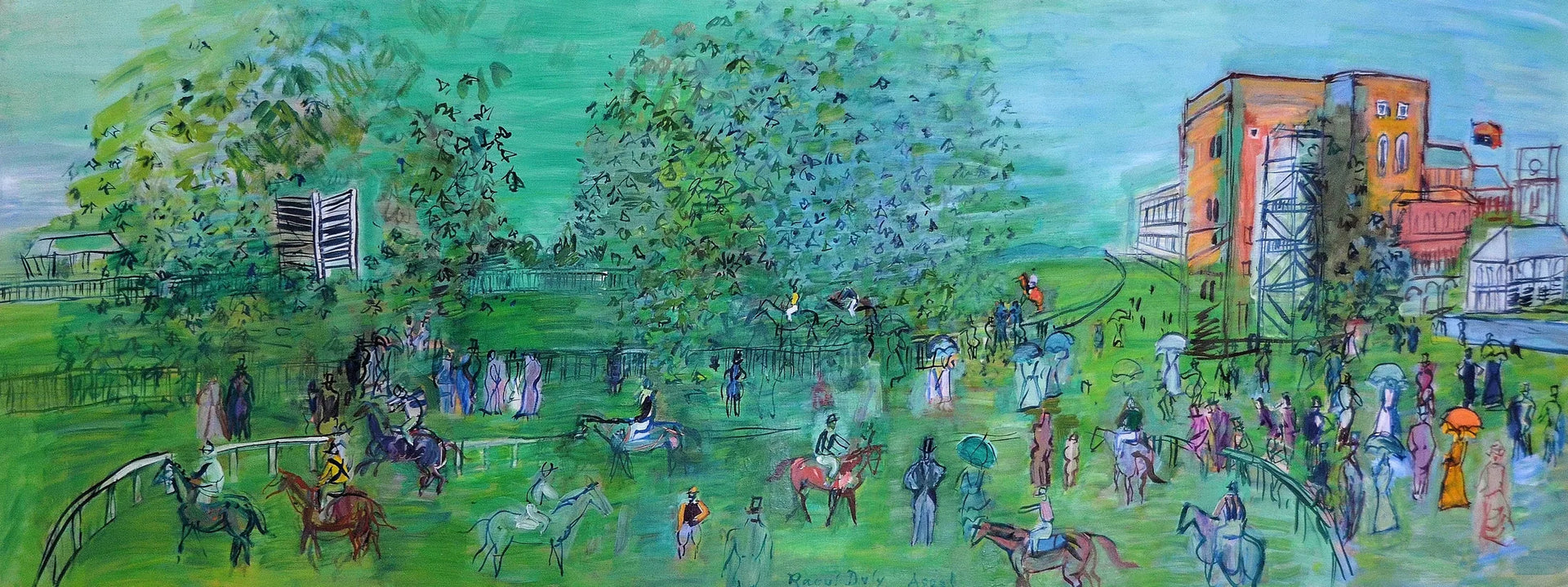 Ascot (Champ de courses) - Raoul Dufy image 1 copie peinte à la main à l’huile