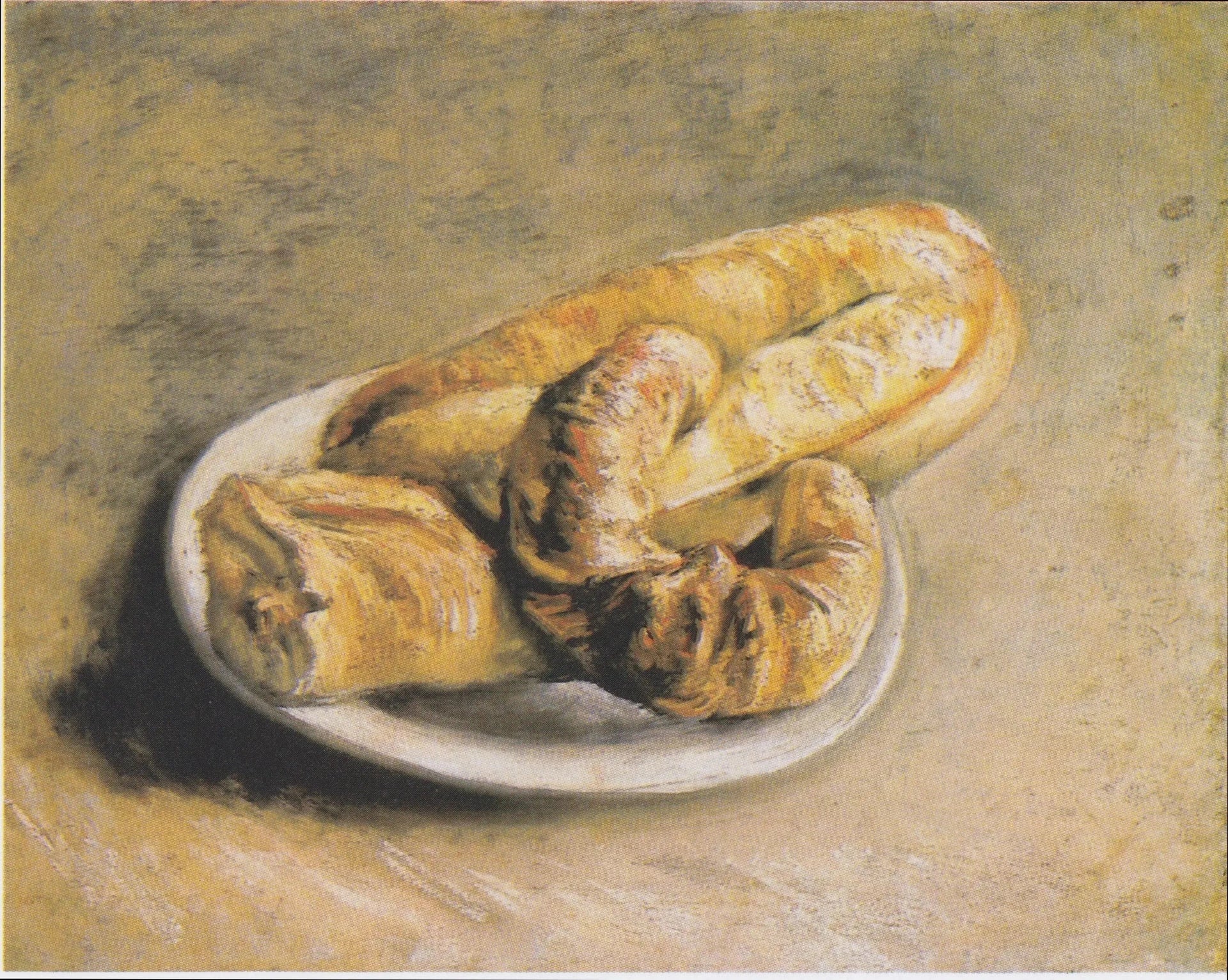 Assiette avec du pain F253a, nature morte anciennement attribuée à Vincent van Gogh