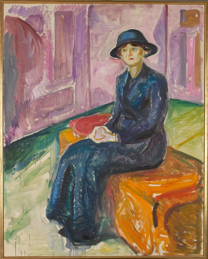Seduto su una valigia - Edvard Munch