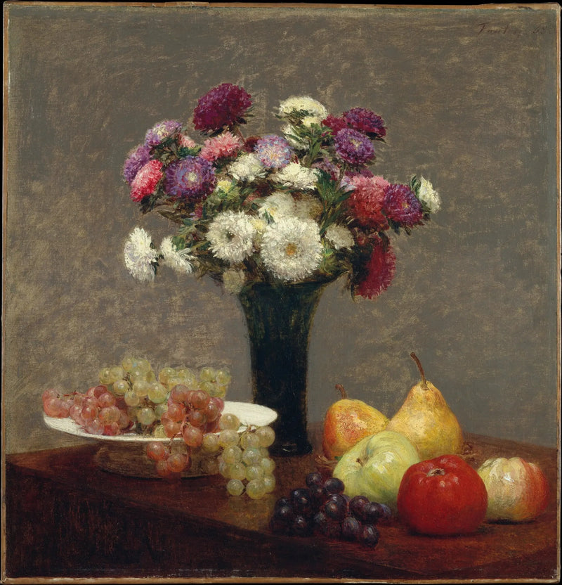 Asters e Frutta su un tavolo - Henri Fantin-Latour