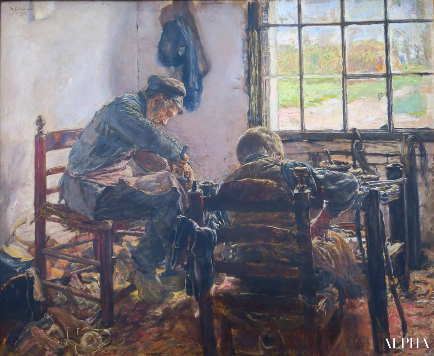 Atelier di calzolaio - Max Liebermann - Riproduzioni di quadri e dipinti di alta gamma
