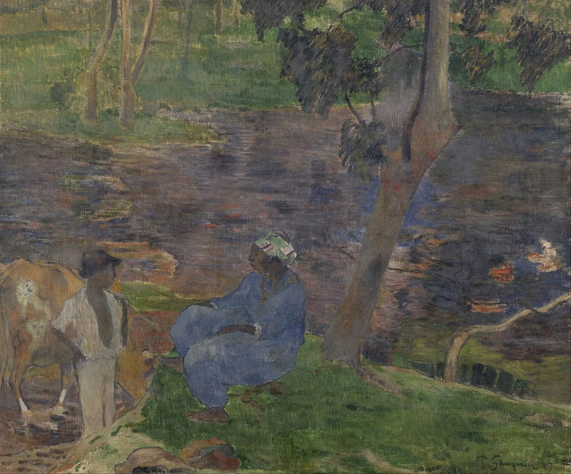 In riva al fiume - Paul Gauguin
