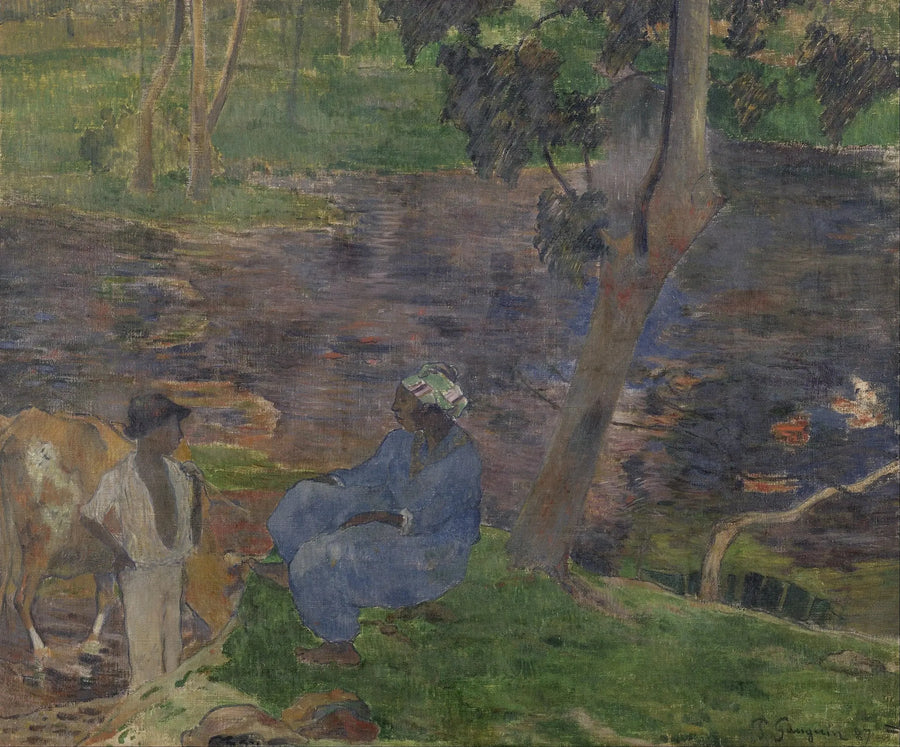 In riva al fiume - Paul Gauguin