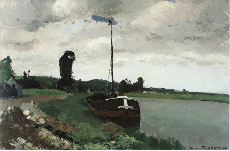 Al bordo del fiume, Pontoise - Camille Pissarro
