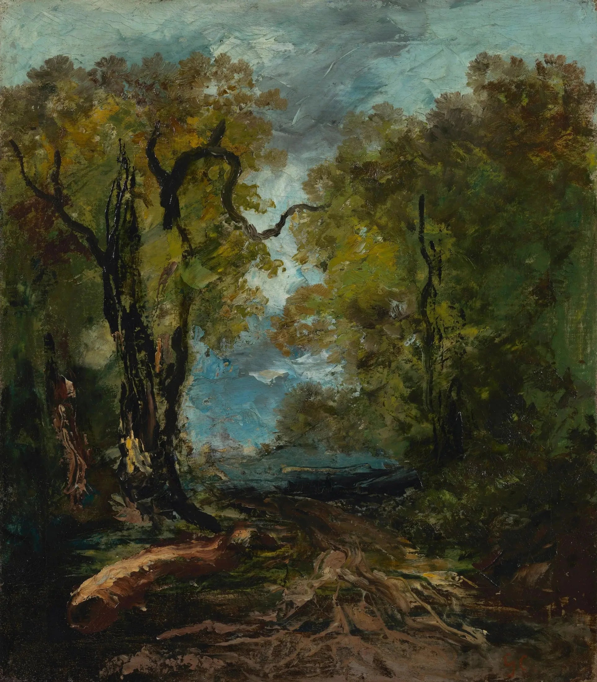 Au bord du lac - Gustave Courbet image 1 reproduction artisanale de tableau