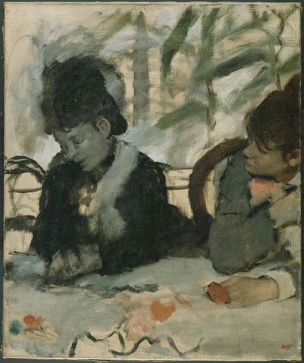 Au Café 1876 par Edgar Degas – reproduction peinture à l’huile sur toile