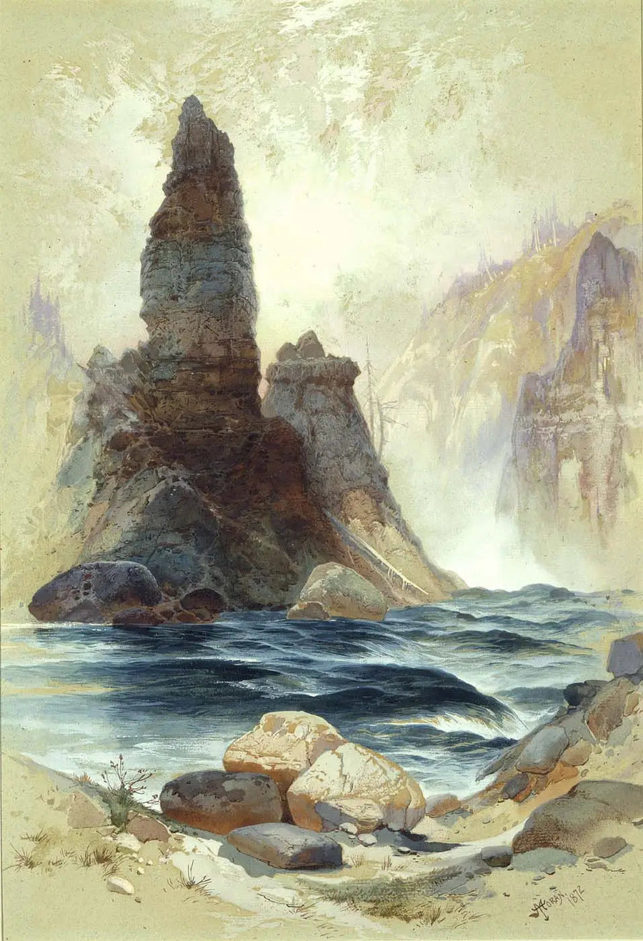Sopra le cascate Tower, Yellowstone - Thomas Moran
