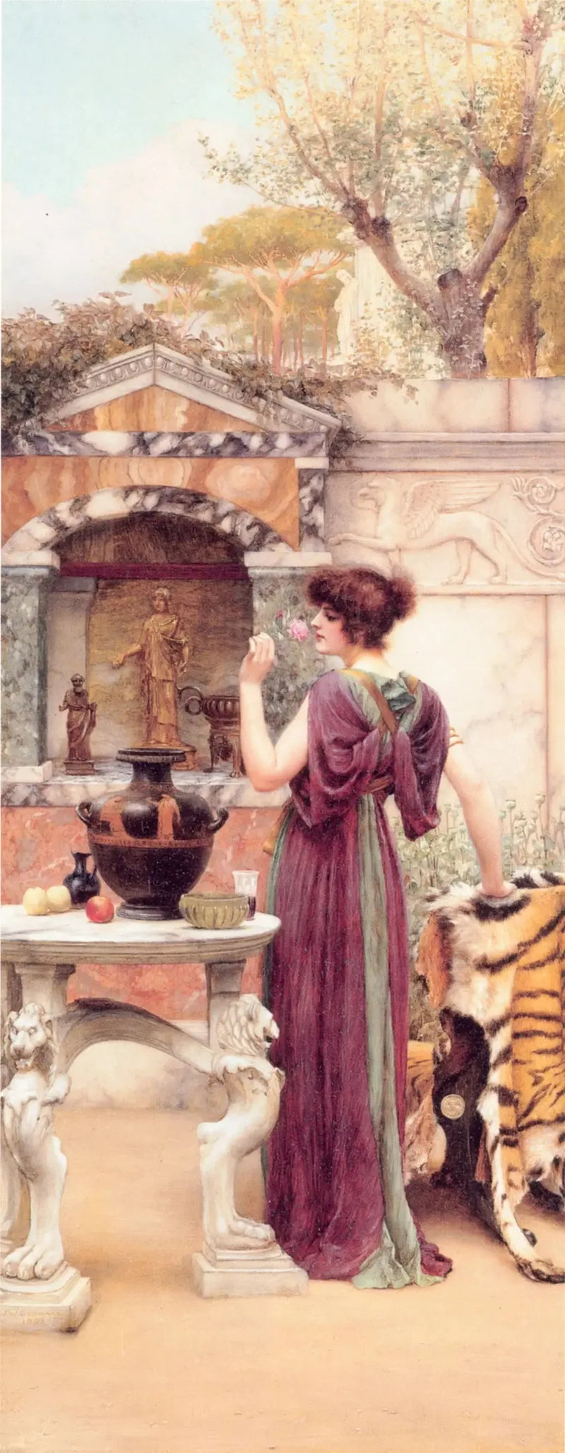Au Jardin Sanctuaire, Pompei - John William Godward