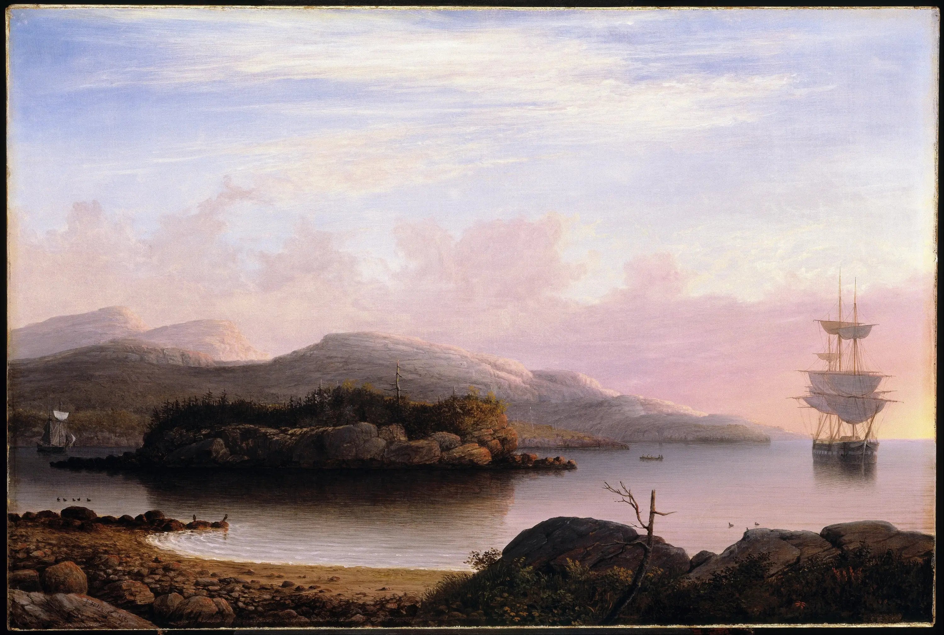 Au large de l'île des Monts Déserts - Fitz Henry Lane image 1 tableau peint à l’huile sur toile