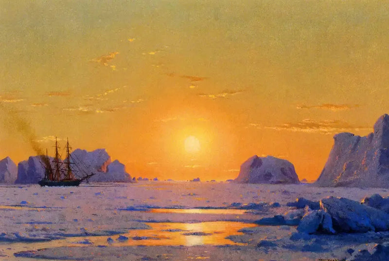 Al largo della Groenlandia sotto il sole di mezzanotte - William Bradford