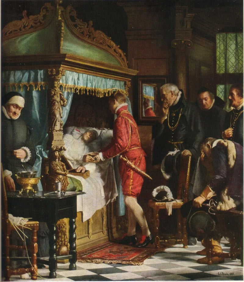 Au lit de mort di Niels Kaas. - Carl Heinrich Bloch