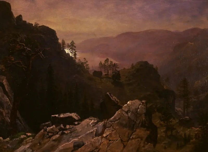 Alba sul lago Donner - Albert Bierstadt