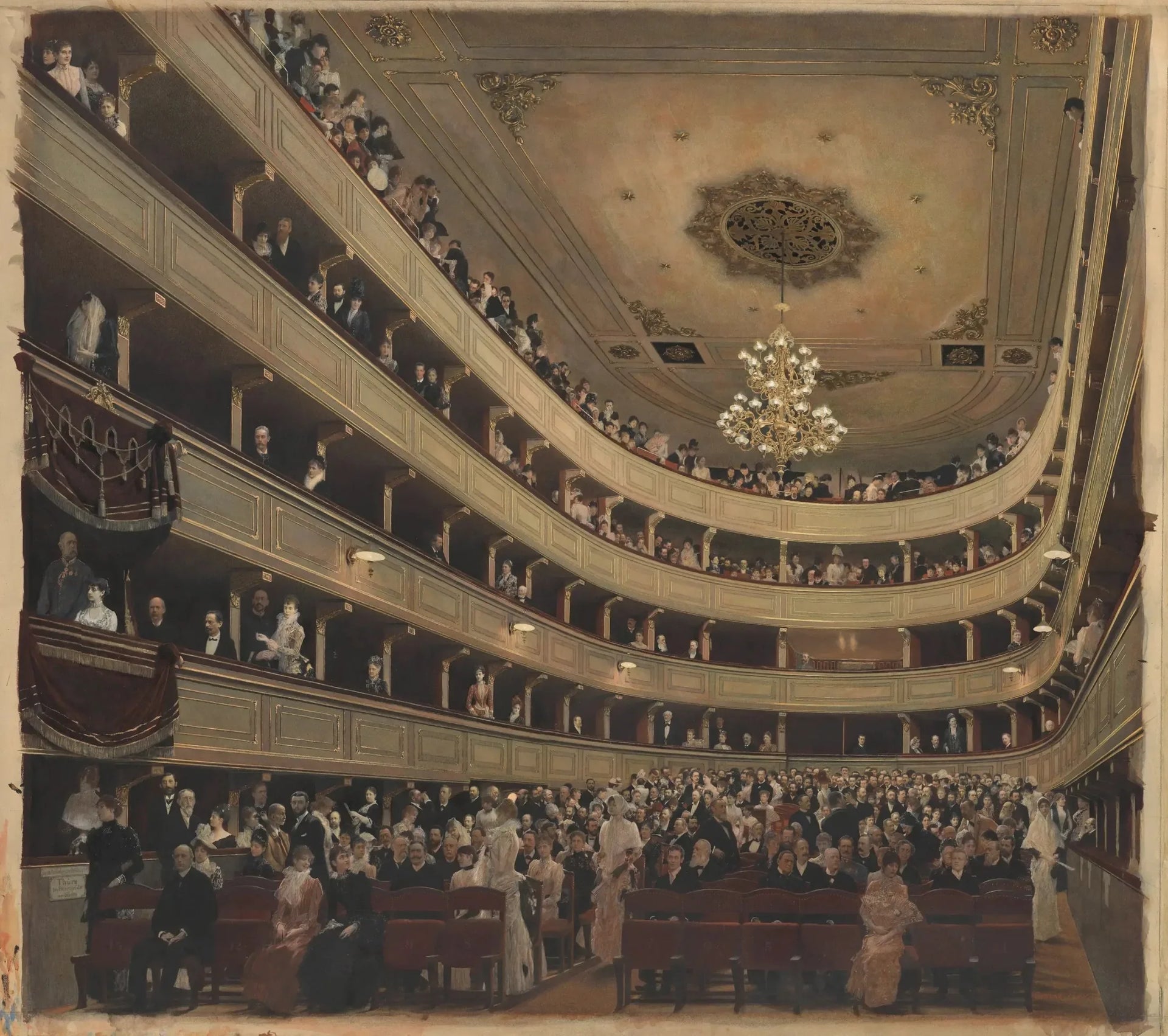 Auditorium du vieux Burgtheater - Gustav Klimt image 1 reproduction de peinture à l’huile