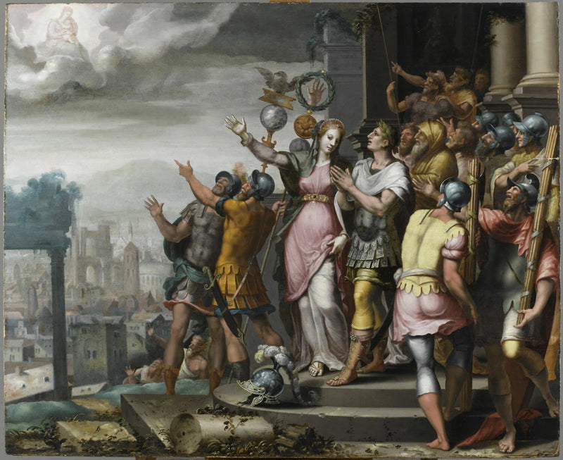 Auguste et la Sibylle de Tibur - Luca Penni