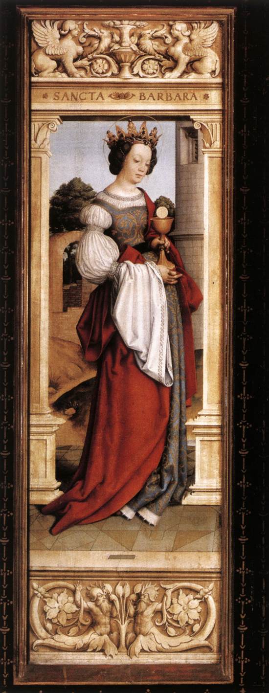 Altare di San Sebastiano : Santa Barbara - Hans Holbein il Vecchio