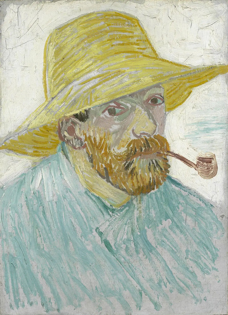 Autoritratto con pipa e cappello di paglia - Vincent van Gogh