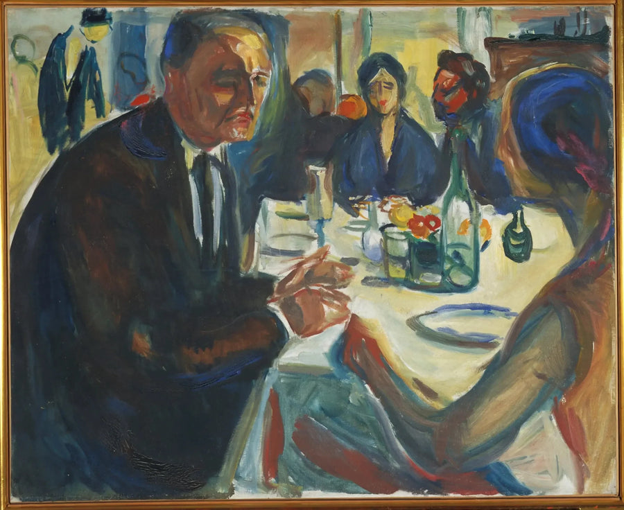Autoritratto al tavolo di matrimonio - Edvard Munch