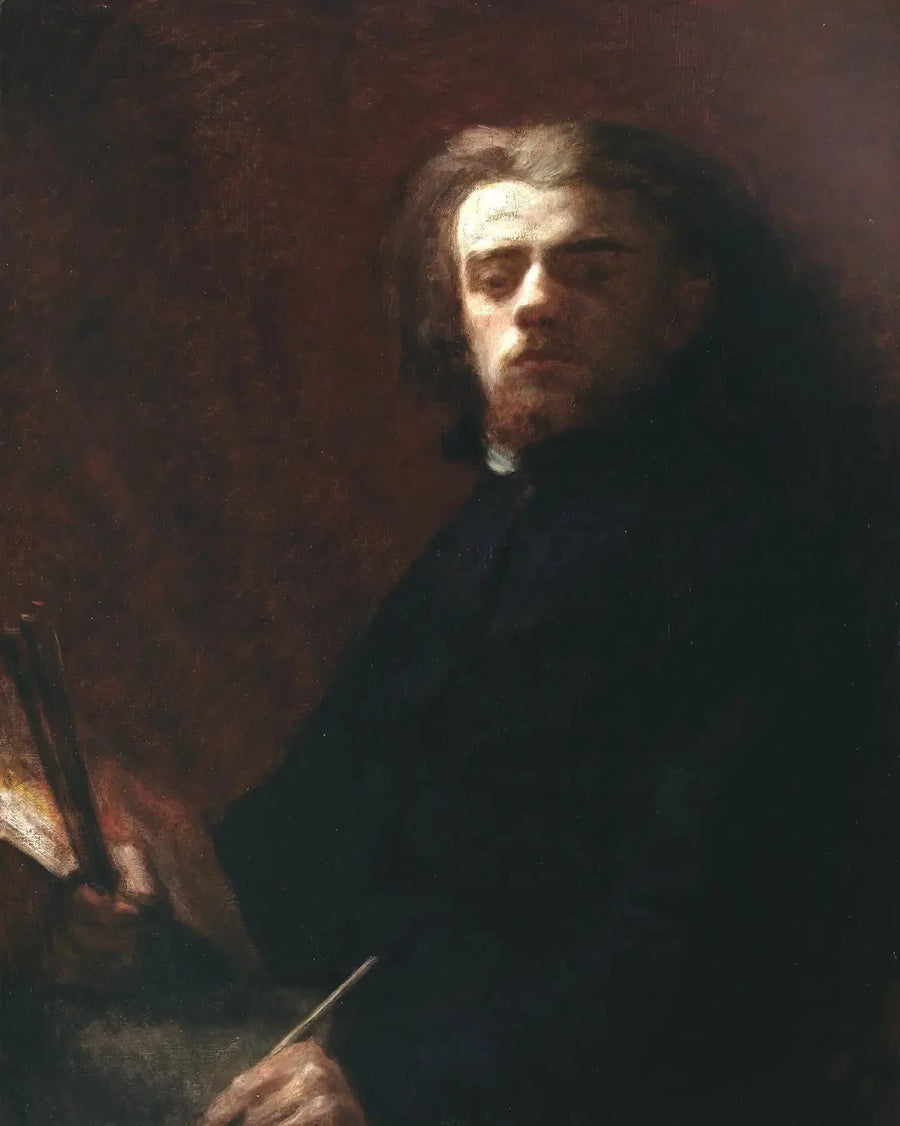 Autoritratto seduto, palette in mano" - Henri Fantin-Latour