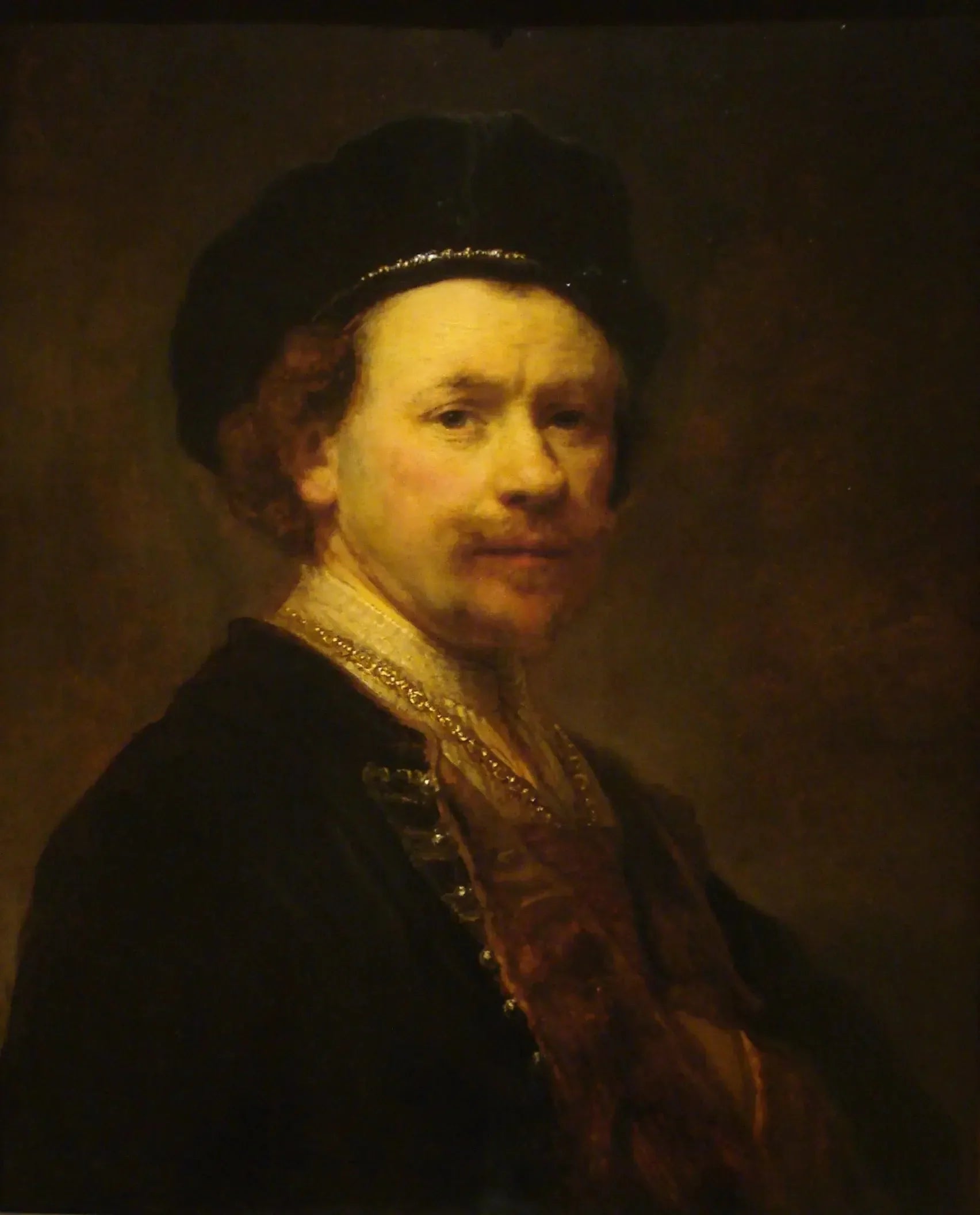 Autoportrait au béret - Rembrandt image 1 reproduction de peinture à l’huile
