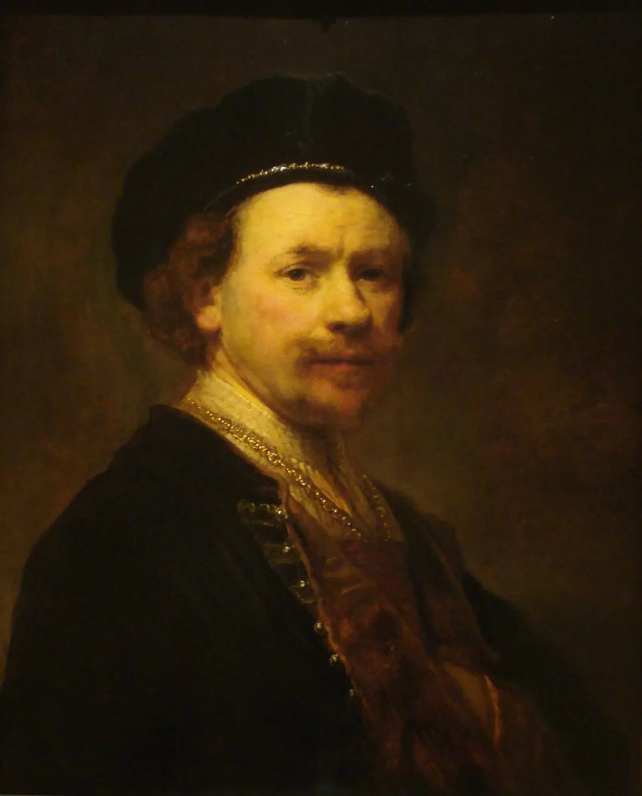 Autoportrait au béret - Rembrandt image 1 reproduction de peinture à l’huile