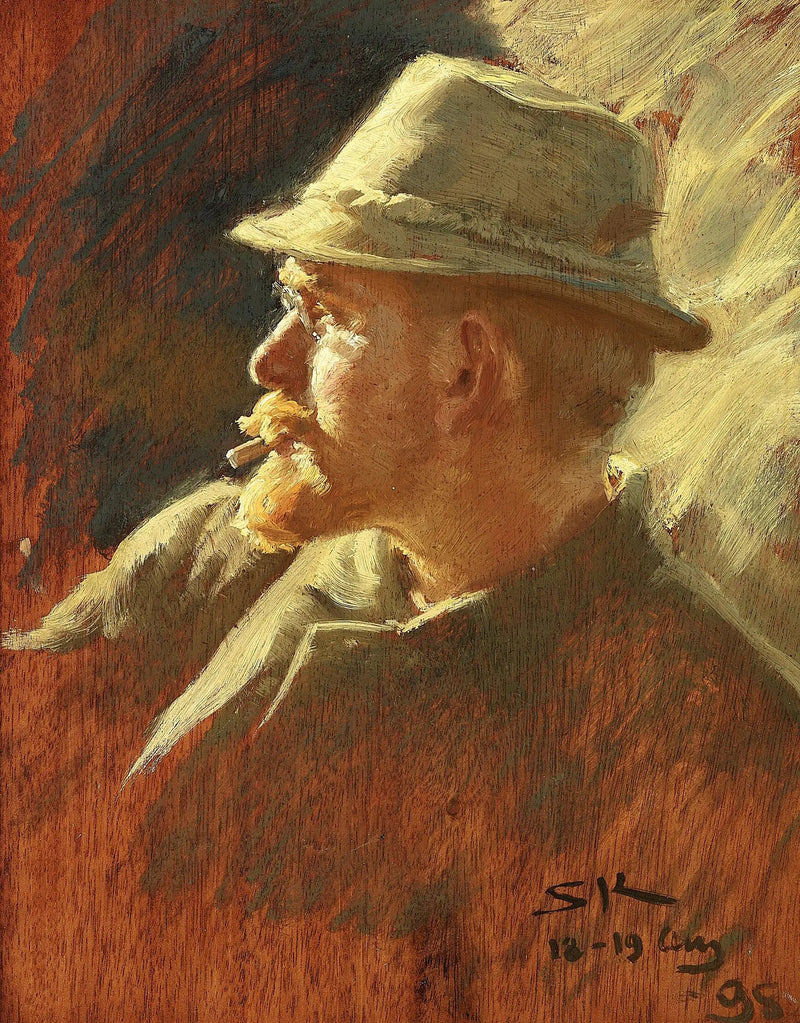 Autoritratto con cappello di feltro leggero. - Peder Severin Krøyer