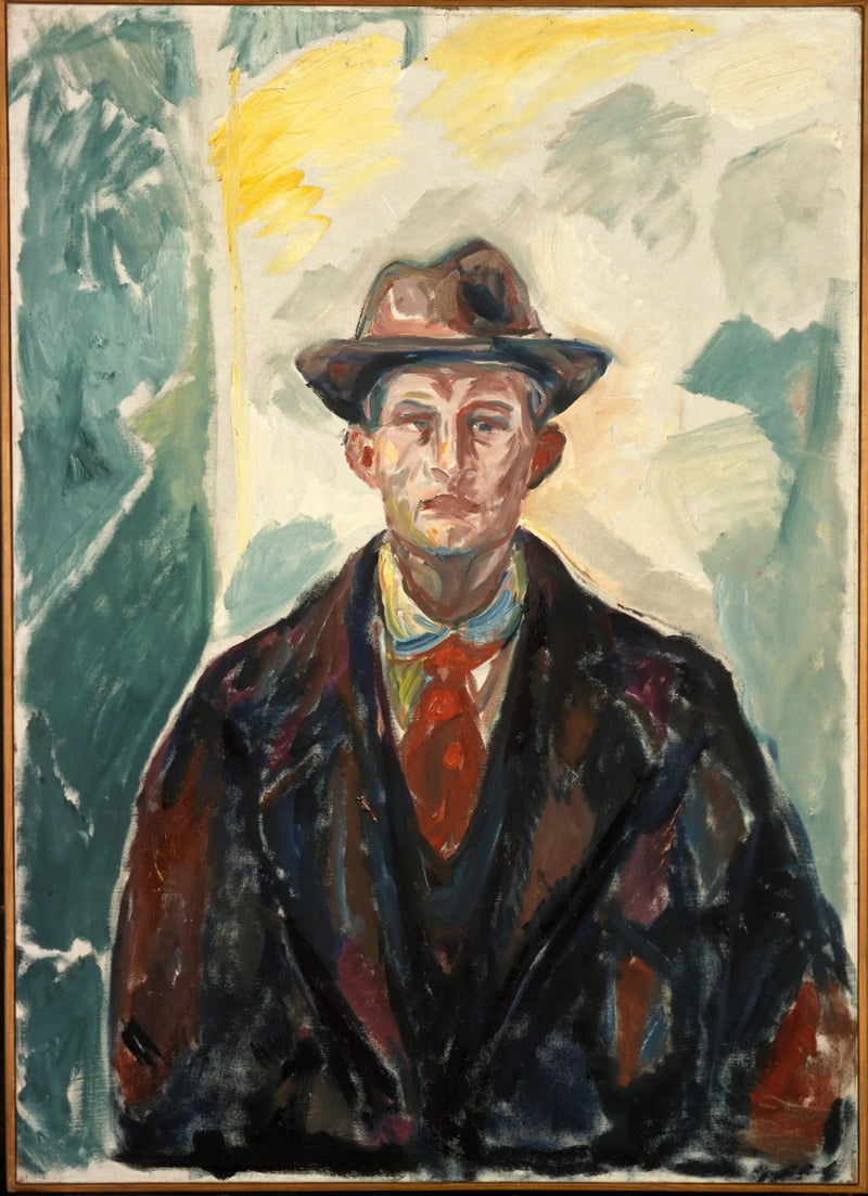 Autoritratto con cappello e cravatta rossa - Edvard Munch
