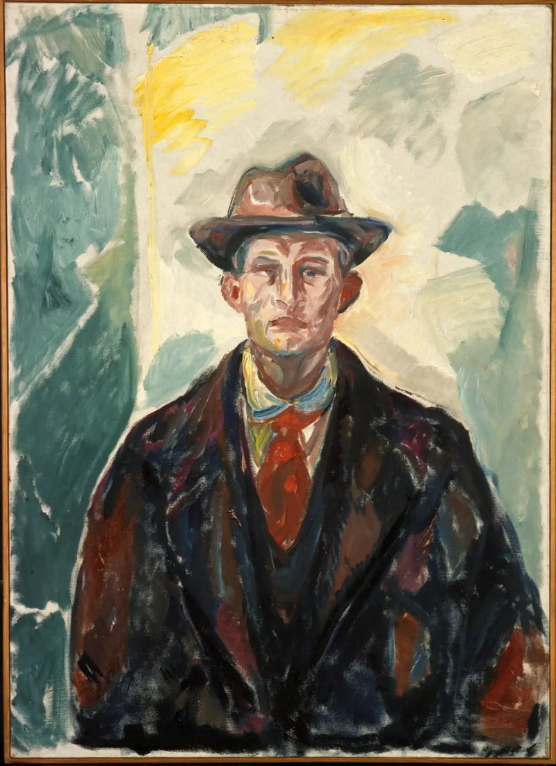 Autoritratto con cappello e cravatta rossa - Edvard Munch