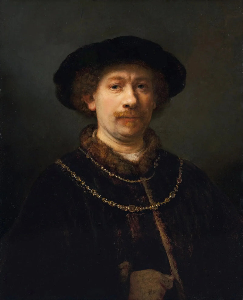 Autoritratto con cappello e due catene - Rembrandt
