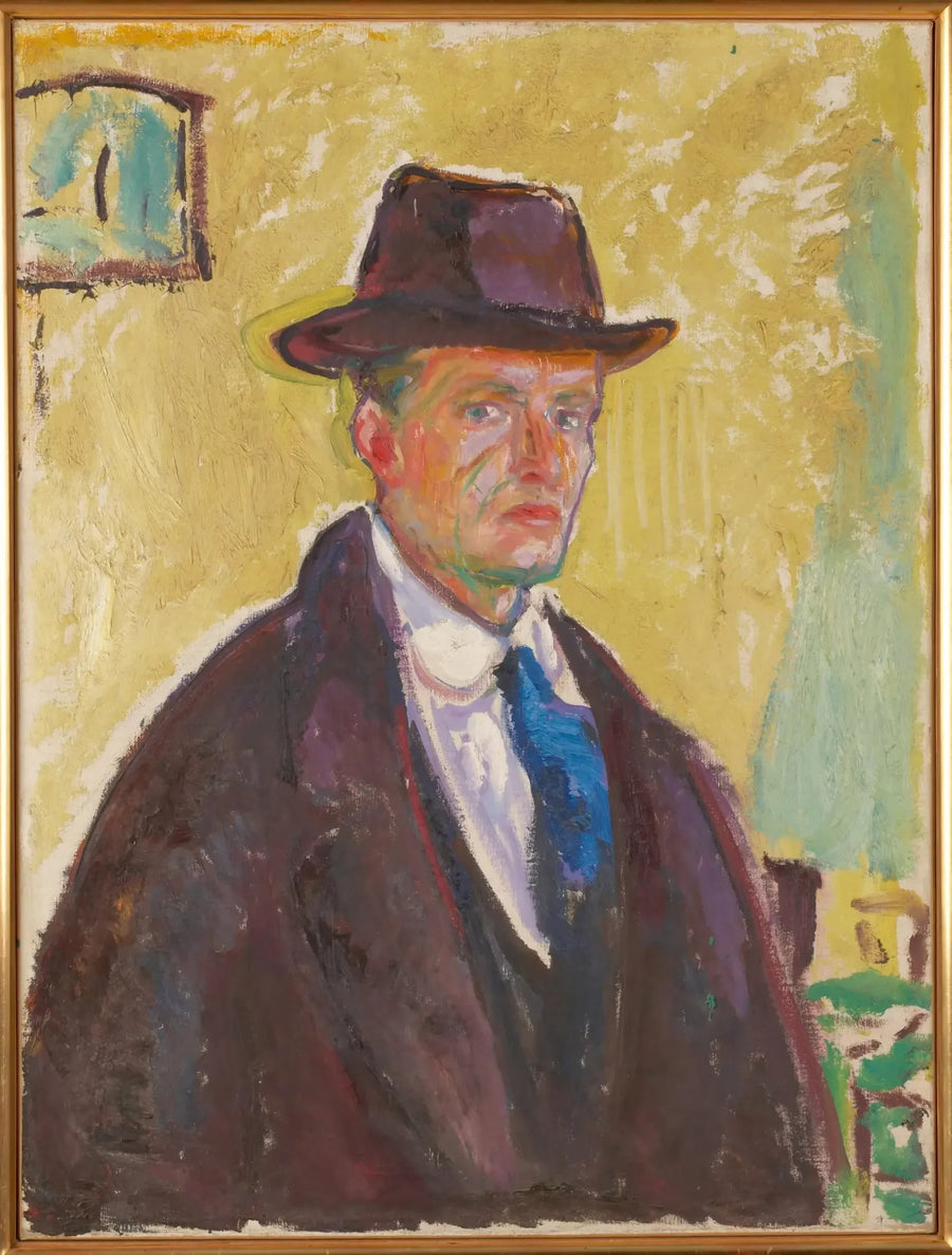 Autoritratto con cappello e mantello - Edvard Munch