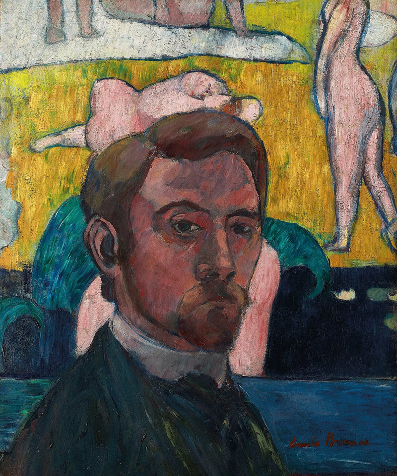 Autoritratto con il quadro « Bagnanti con mucca rossa » - Émile Bernard