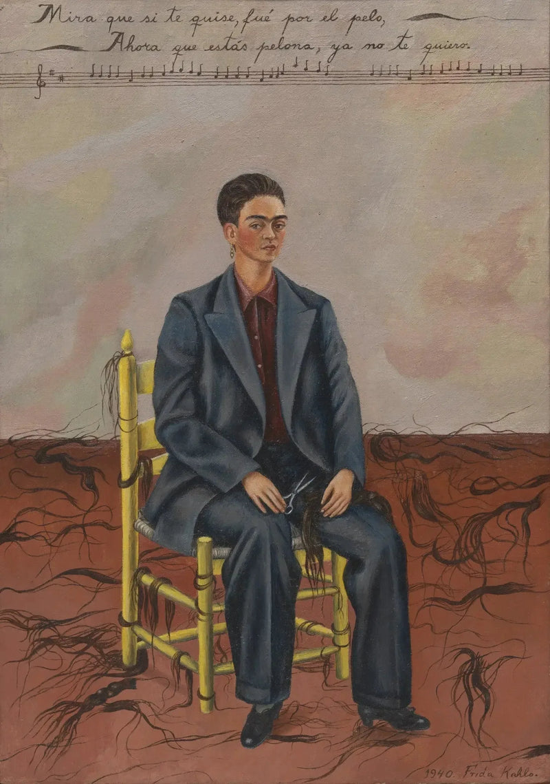 Autoritratto con capelli corti - Frida Kahlo