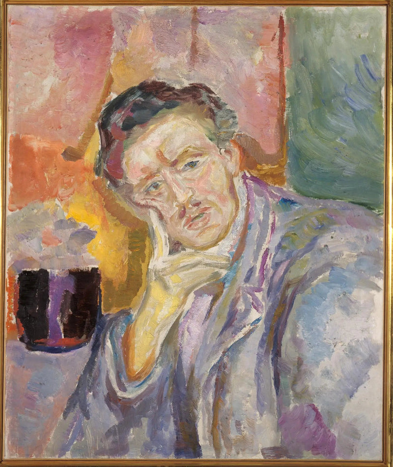 Autoritratto con le mani sotto le guance - Edvard Munch