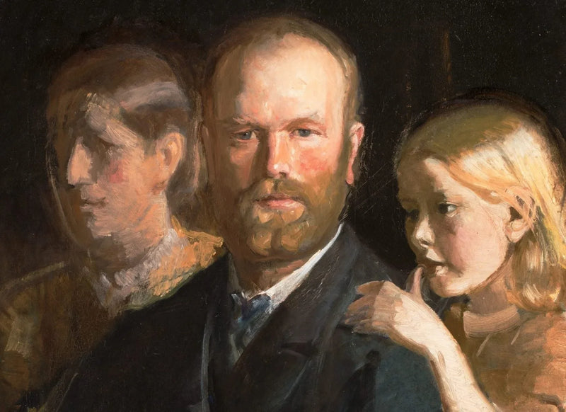 Autoritratto con Anna e Helga Ancher - Michael Peter Ancher