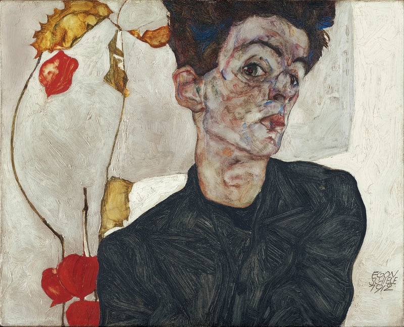 Autoritratto con Physalis - Egon Schiele