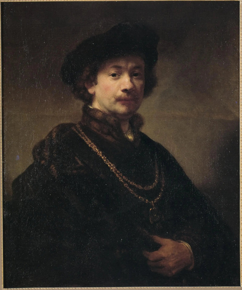 Autoritratto con berretto, catena d'oro e medaglia - Rembrandt