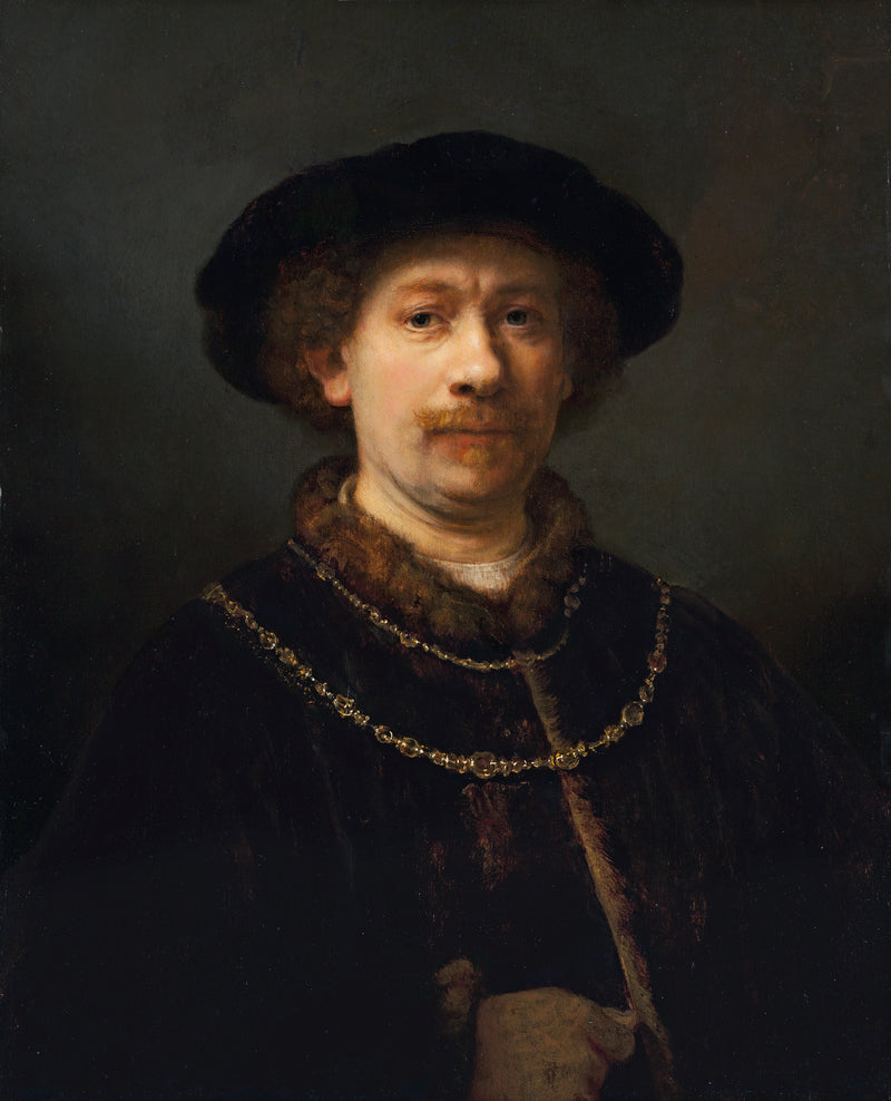Autoritratto con cappello e due catene - Rembrandt
