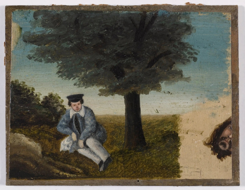 Autoritratto di Gustave Courbet all'età di quattro anni; frammento di testa barbuta - Gustave Courbet