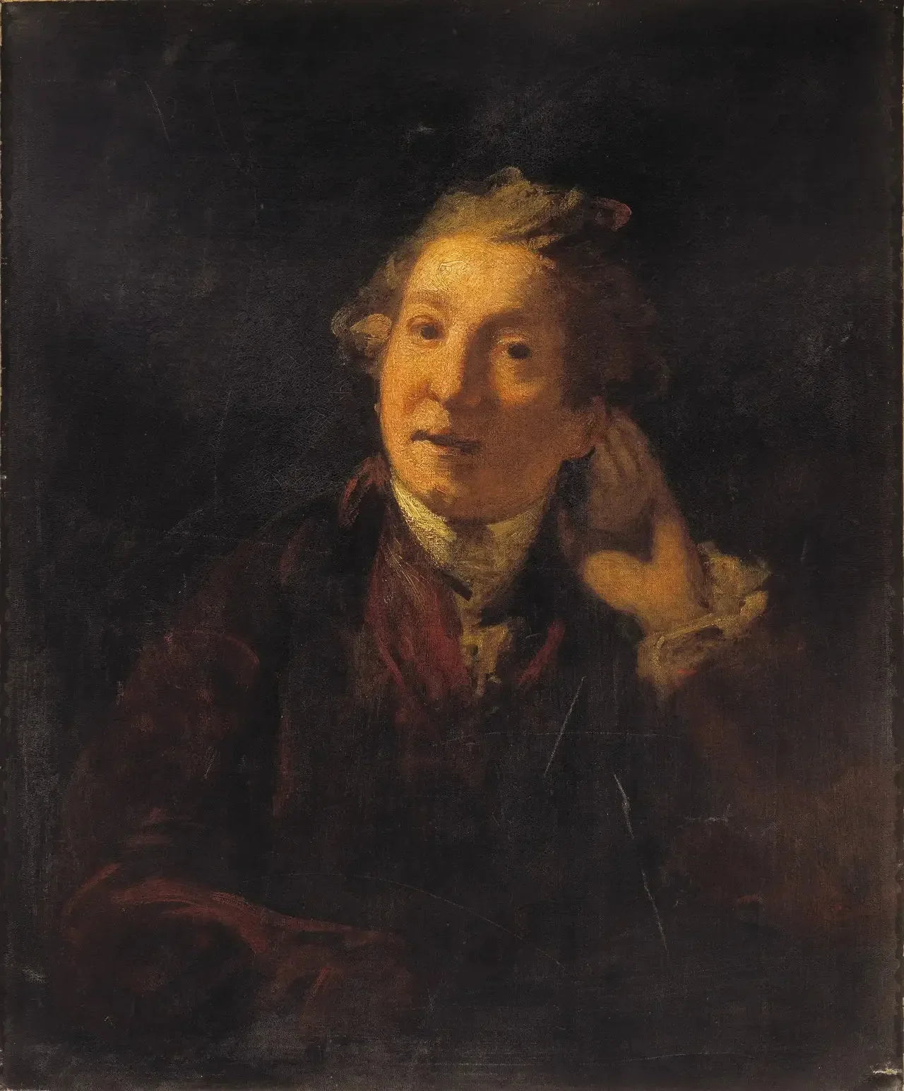 Autoportrait de l'artiste en homme sourd - Joshua Reynolds image 1 tableau peint à l’huile sur toile