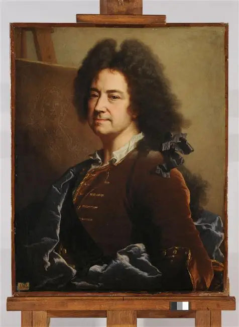 Autoritratto davanti allo schizzo del ritratto di Maria Serra - Hyacinthe Rigaud