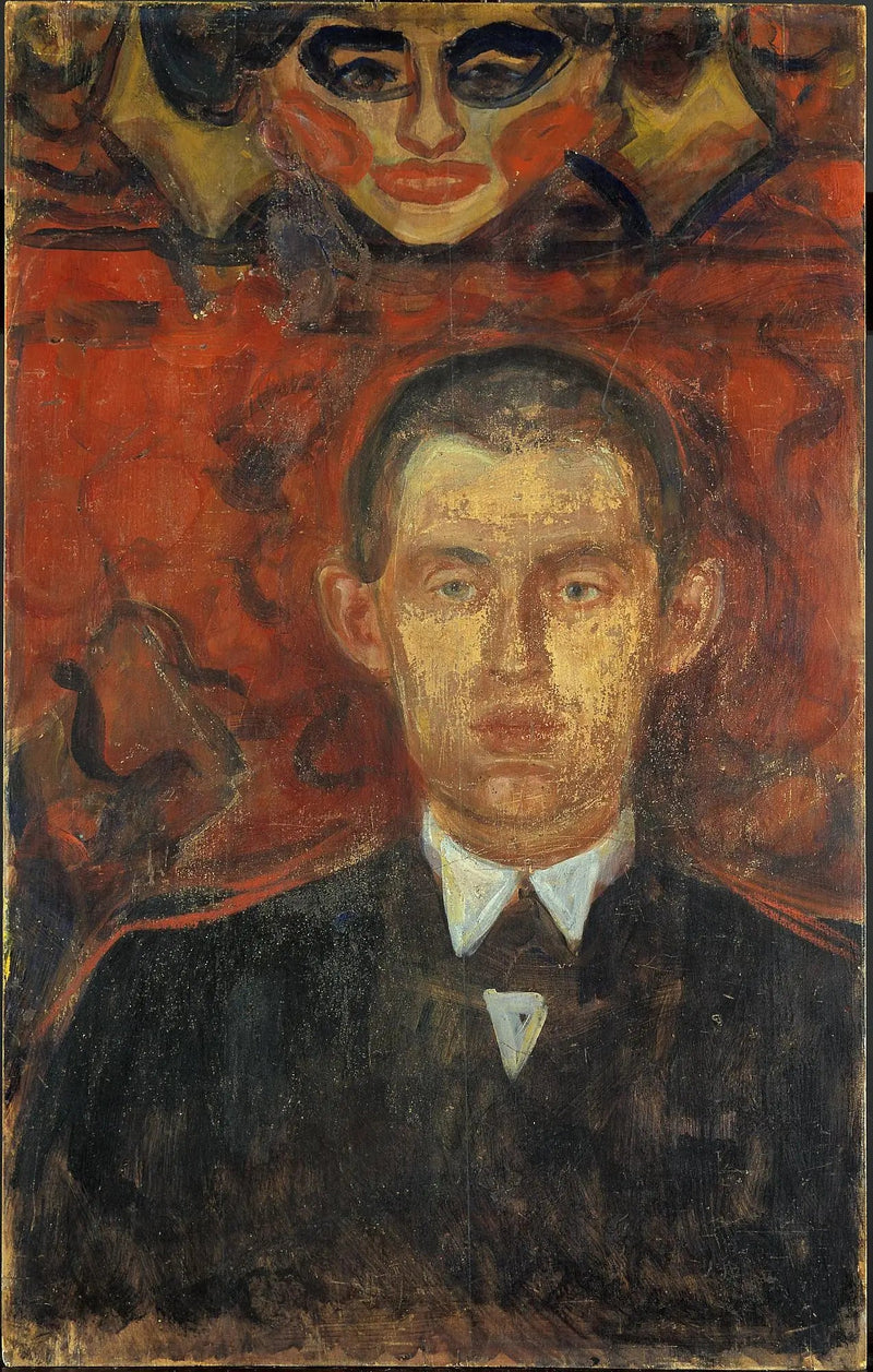 Autoritratto con maschera di donna - Edvard Munch