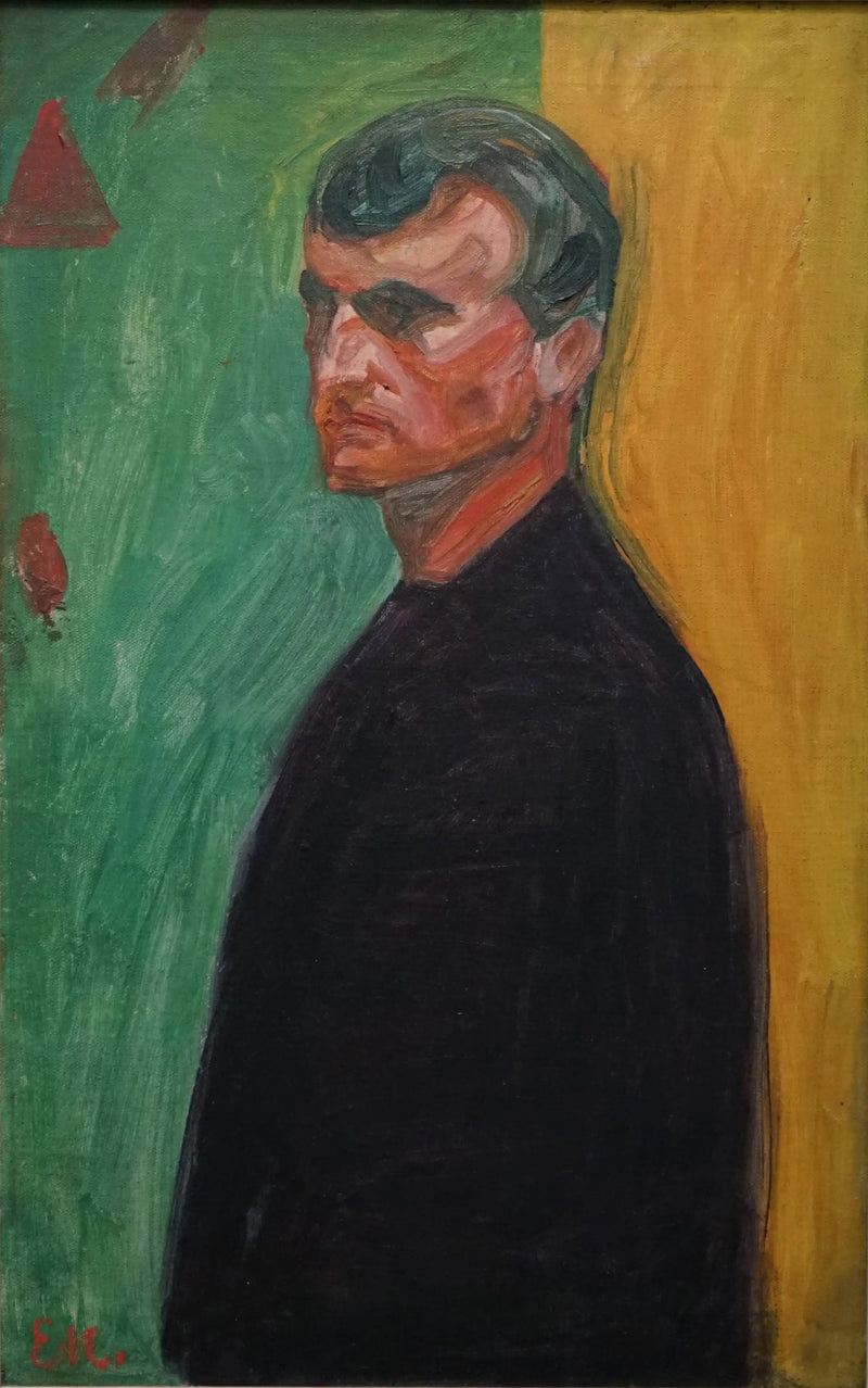 Autoritratto su uno sfondo bicolore - Edvard Munch