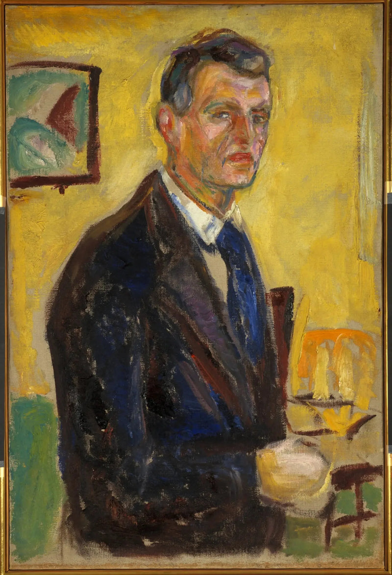 Autoritratto su sfondo giallo - Edvard Munch
