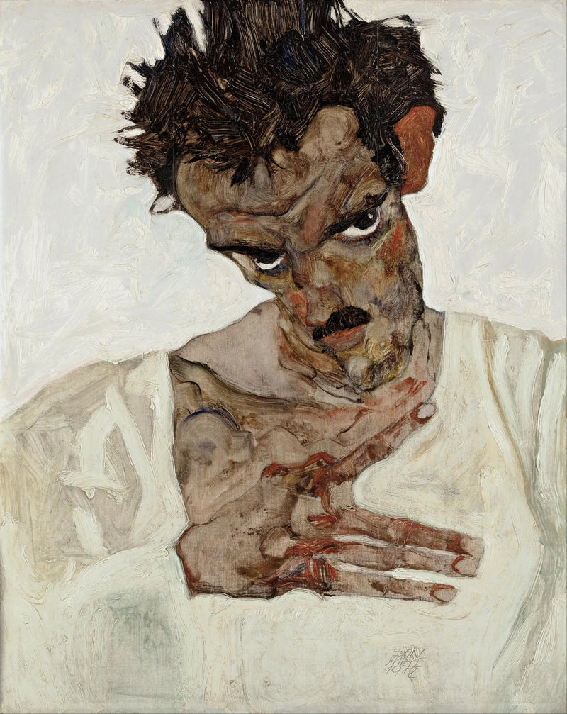 Autoritratto a testa bassa - Egon Schiele